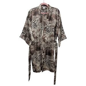 Satin Animal Print Robe